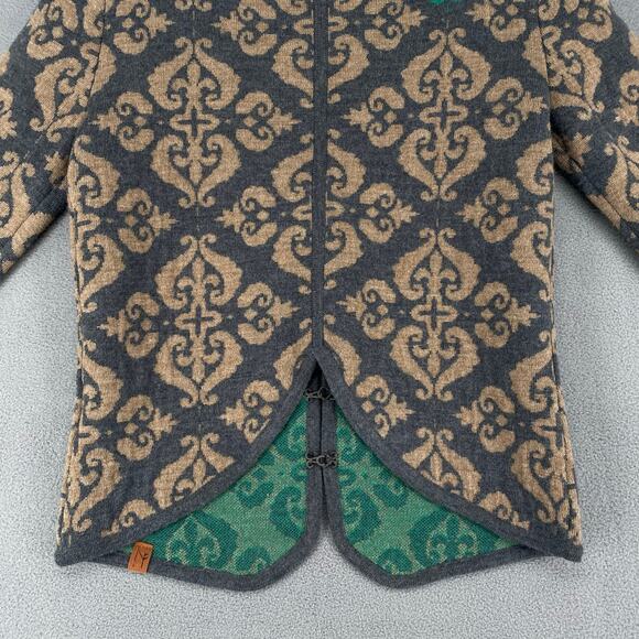 Neve Merino Wool Cardigan Knit Sweater Womens XS Gray Green Boho Cottagecore - Picture 5 of 16